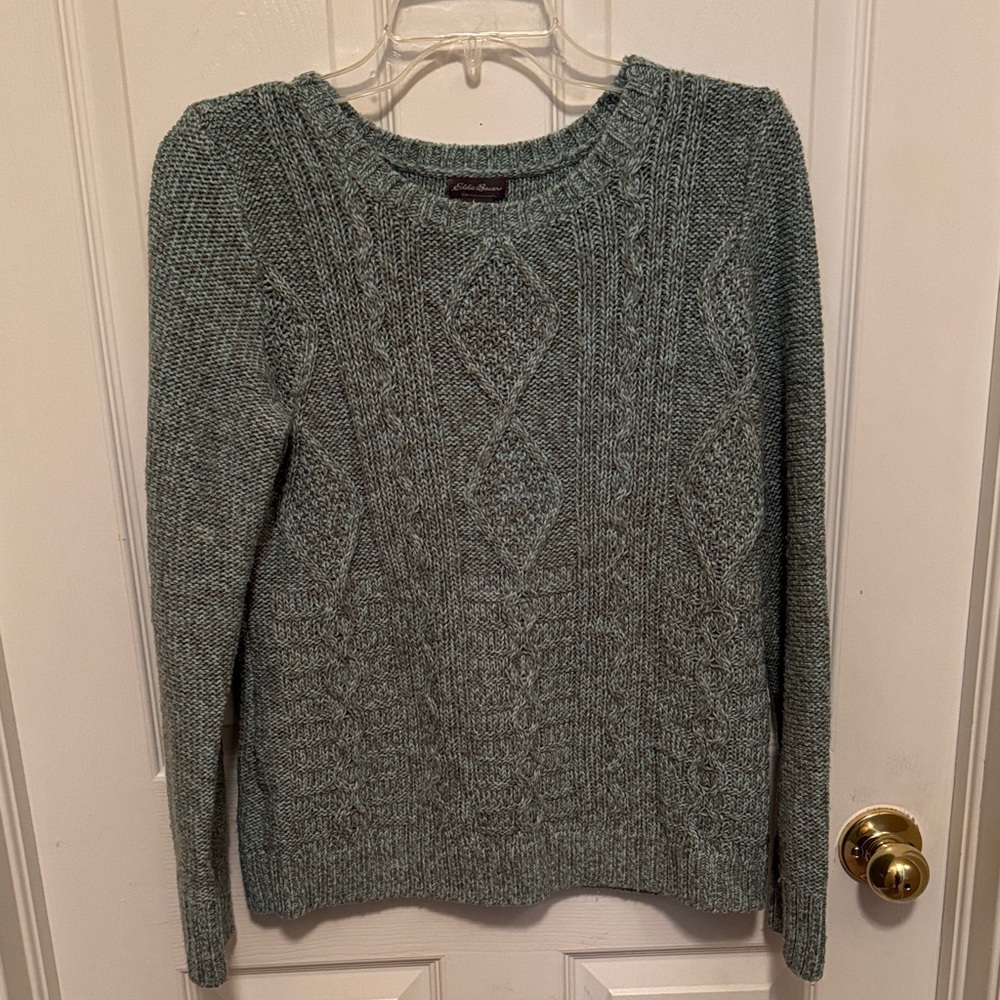 Eddie Bauer Cable Knit Sweater - Gray